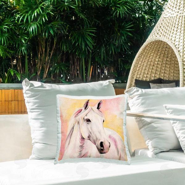 Stupell Industries Kim Allen | Sunset White Horse Printed Throw Pillow