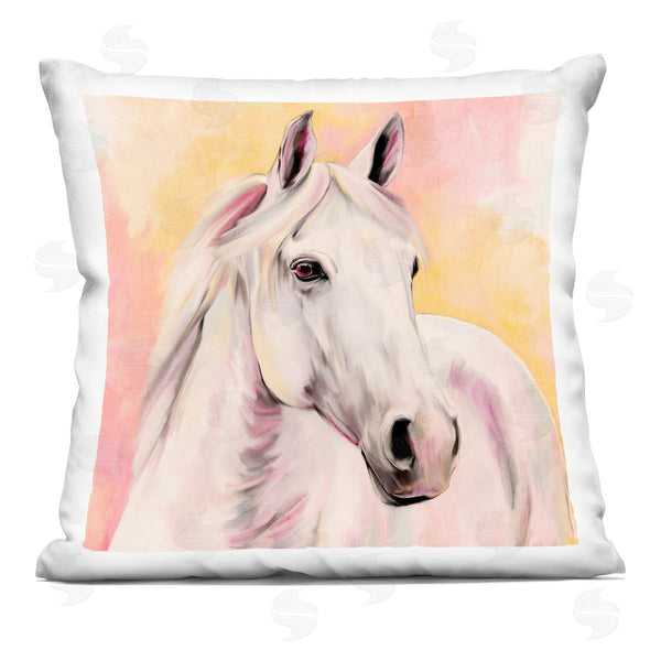 stupell industries Kim Allen | Sunset White Horse Printed Throw Pillow