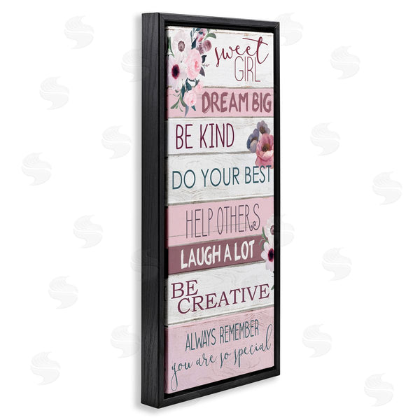 Stupell Industries Kim Allen | Sweet Girl Inspirational Phrases Wall Art