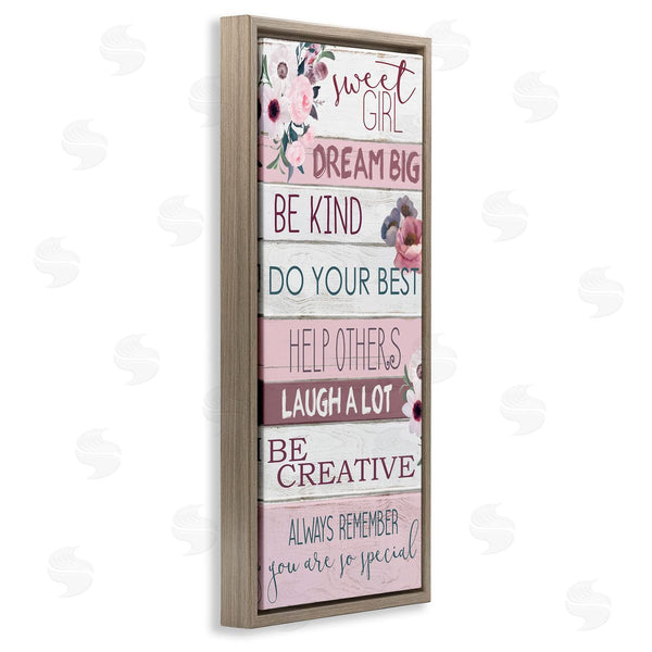 Stupell Industries Kim Allen | Sweet Girl Inspirational Phrases Wall Art