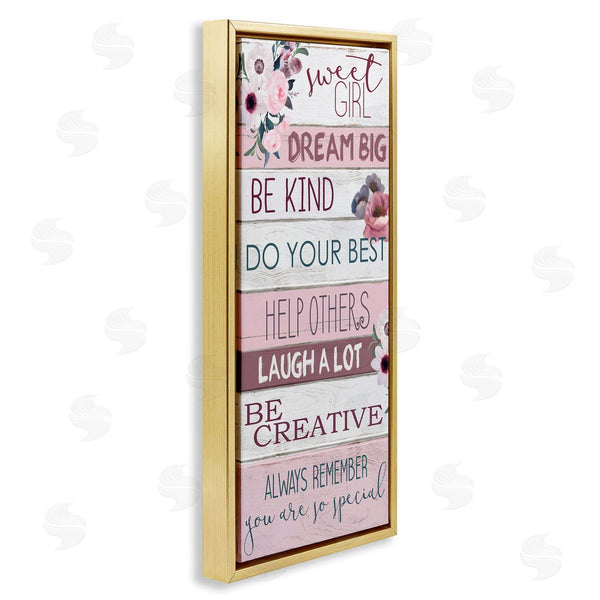 Stupell Industries Kim Allen | Sweet Girl Inspirational Phrases Wall Art