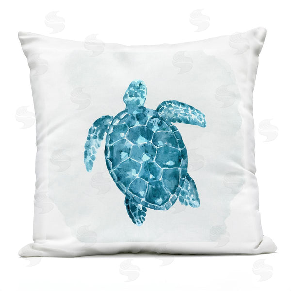 Stupell Industries Kim Allen | Swimming Blue Sea Turtle Nautical Ocean Animal Printed Throw Pillow