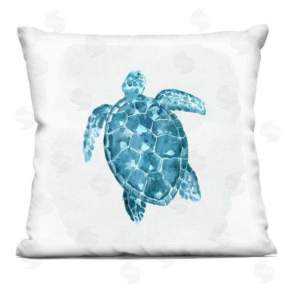 stupell industries Kim Allen | Swimming Blue Sea Turtle Nautical Ocean Animal Printed Throw Pillow