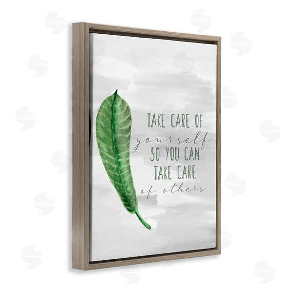 Stupell Industries Kim Allen | Take Care Of Yourself Green Leaf