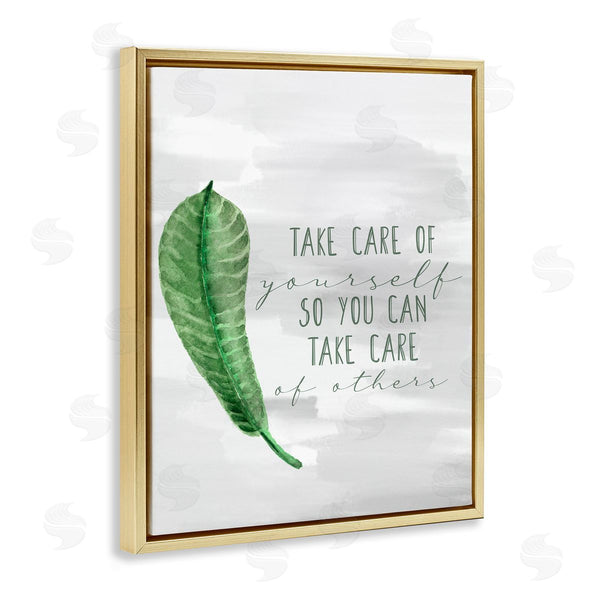Stupell Industries Kim Allen | Take Care Of Yourself Green Leaf