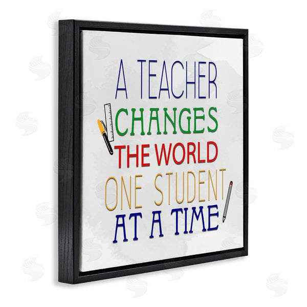 Stupell Industries Kim Allen | Teacher Changes The World Phrase Wall Art