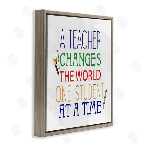Stupell Industries Kim Allen | Teacher Changes The World Phrase Wall Art