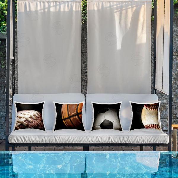 Stupell Industries Kim Allen | Team Sports Balls Closeups Printed Throw Pillow Set
