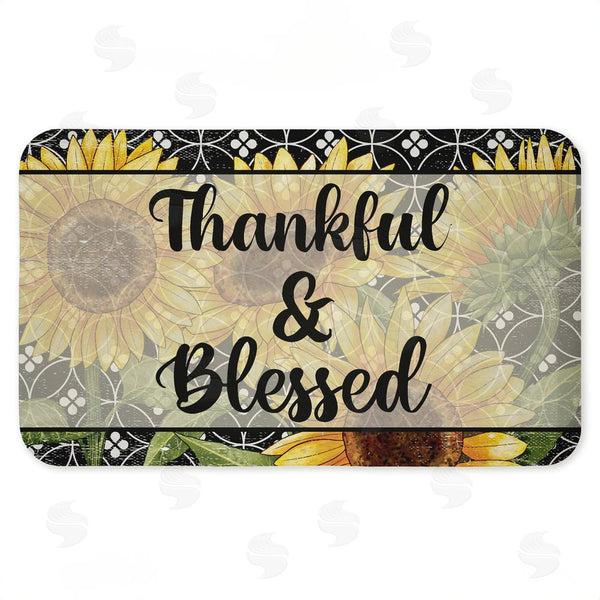 stupell industries Kim Allen | Thankful & Blessed Sunflowers Anti-Fatigue Mat