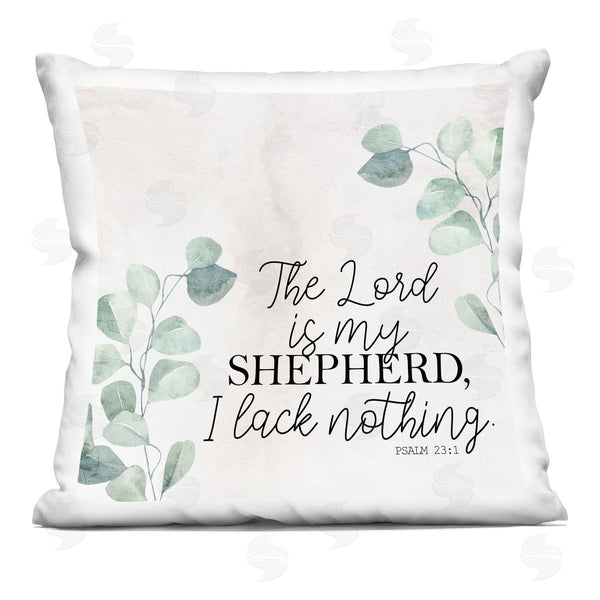 stupell industries Kim Allen | The Lord Script with Eucalyptus Printed Throw Pillow
