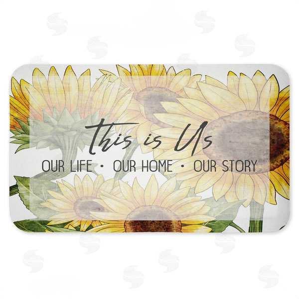 stupell industries Kim Allen | This Is Us Sunflower Sentiment Anti-Fatigue Mat