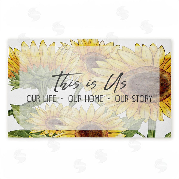 stupell industries Kim Allen | This Is Us Sunflower Sentiment Non-Woven Door Mat