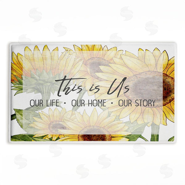 stupell industries Kim Allen | This Is Us Sunflower Sentiment Plush Bath Mat