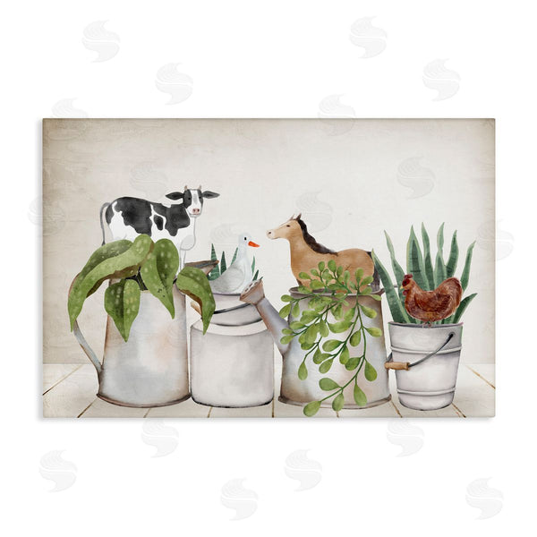 stupell industries Kim Allen | Tin Farm Animal Plants