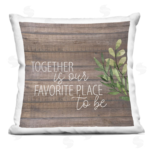stupell industries Kim Allen | Together Sentiment on Rustic Printed Throw Pillow