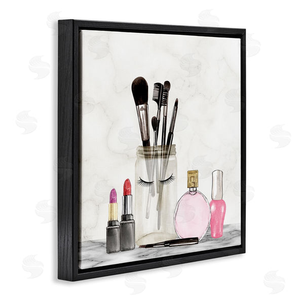 Stupell Industries Kim Allen | Trendy Makeup Brushes Polished Fashion Cosmetics Wall Art