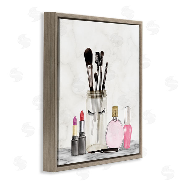 Stupell Industries Kim Allen | Trendy Makeup Brushes Polished Fashion Cosmetics Wall Art