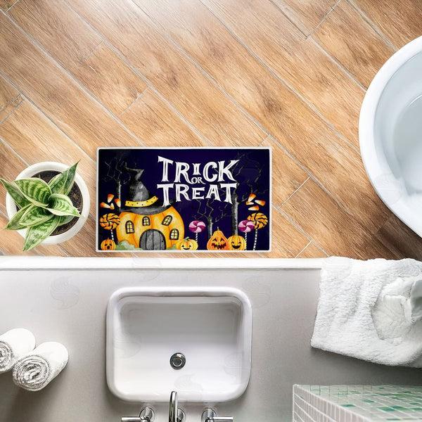 Stupell Industries Kim Allen | Trick Or Treat Pumpkin House Plush Bath Mat