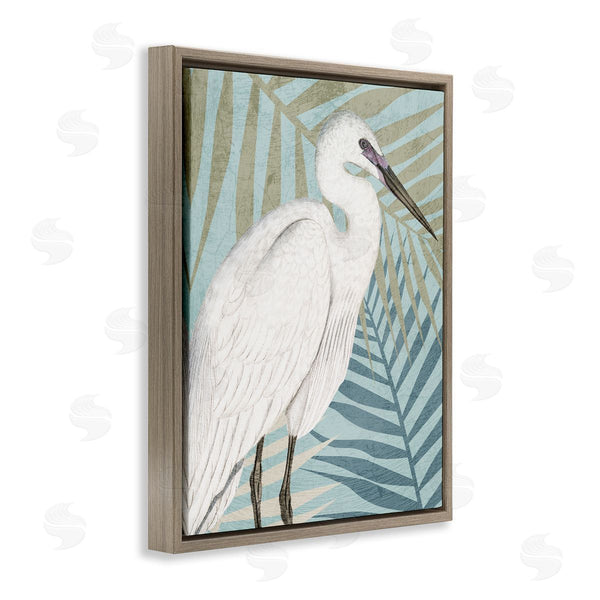 Stupell Industries Kim Allen | Tropical Egret Botanical Leaves Wall Art