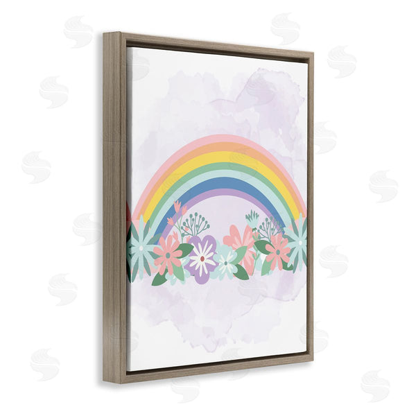 Stupell Industries Kim Allen | Tropical Florals Under Playful Rainbow Kids' Illustration Wall Art
