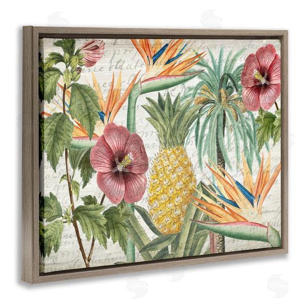 Stupell Industries Kim Allen | Tropical Flower Pineapple Arrangement