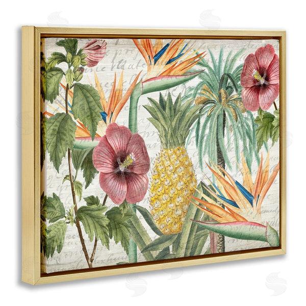 Stupell Industries Kim Allen | Tropical Flower Pineapple Arrangement
