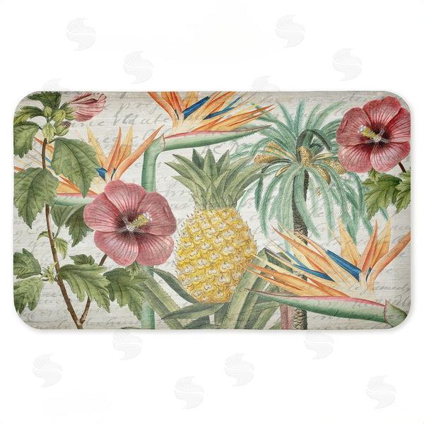 stupell industries Kim Allen | Tropical Flowers & Pineapple Anti-Fatigue Mat