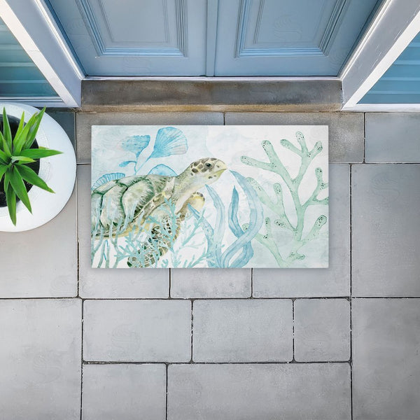 Stupell Industries Kim Allen | Turtle In The Sea Non-Woven Door Mat