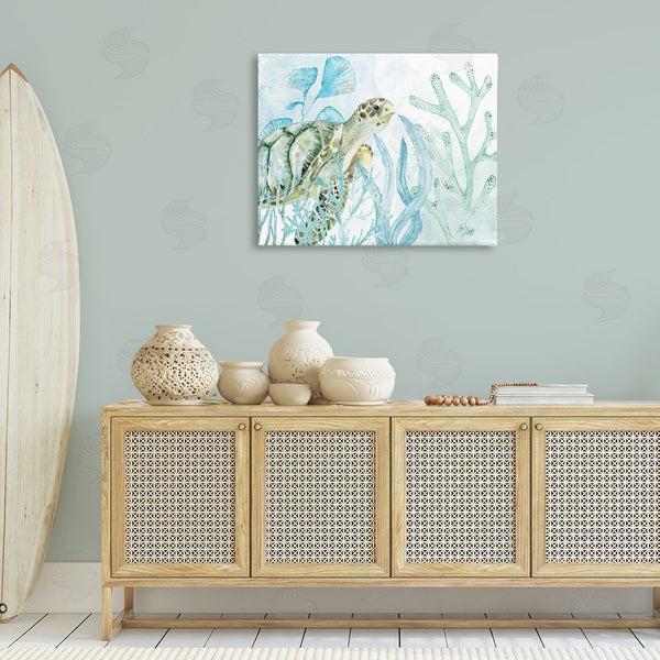 Stupell Industries Kim Allen | Turtle In Watercolor Coral Wall Art
