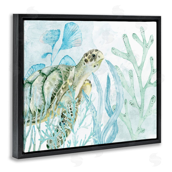 Stupell Industries Kim Allen | Turtle In Watercolor Coral Wall Art