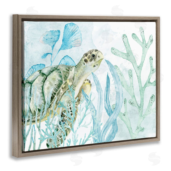 Stupell Industries Kim Allen | Turtle In Watercolor Coral Wall Art