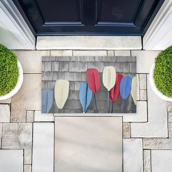 Stupell Industries Kim Allen | USA Boat Paddles Non-Woven Door Mat