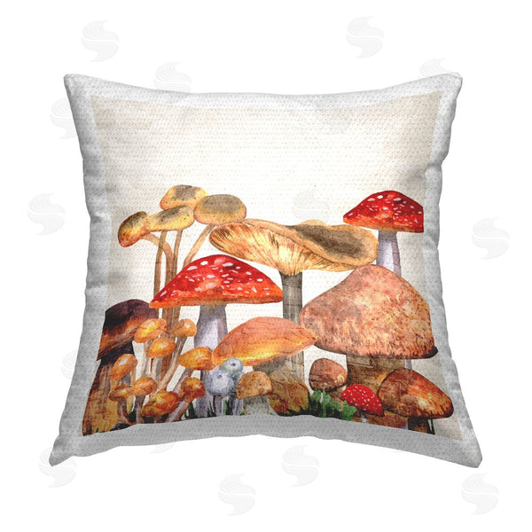 Stupell Industries Kim Allen | Various Mushroom Plants Printed Throw Pillow