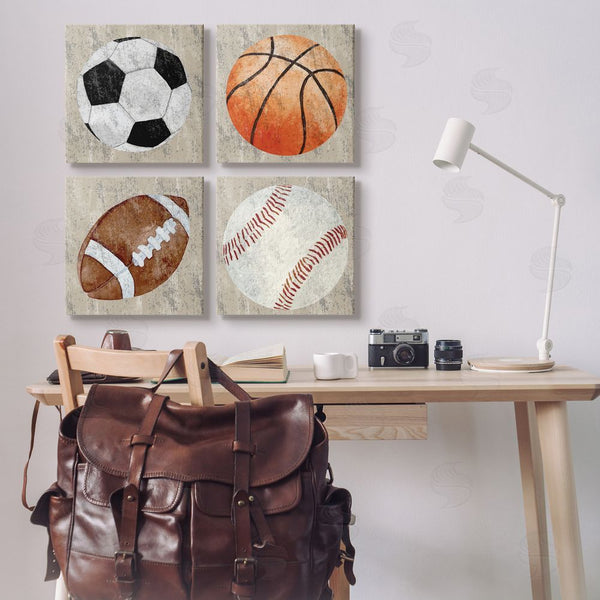 Stupell Industries Kim Allen | Various Rustic Sports Balls Wall Art