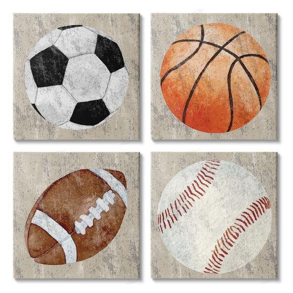 stupell industries Kim Allen | Various Rustic Sports Balls Wall Art