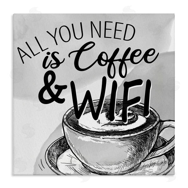 stupell industries Kim Allen | Vintage Coffee & Wifi Wall Art