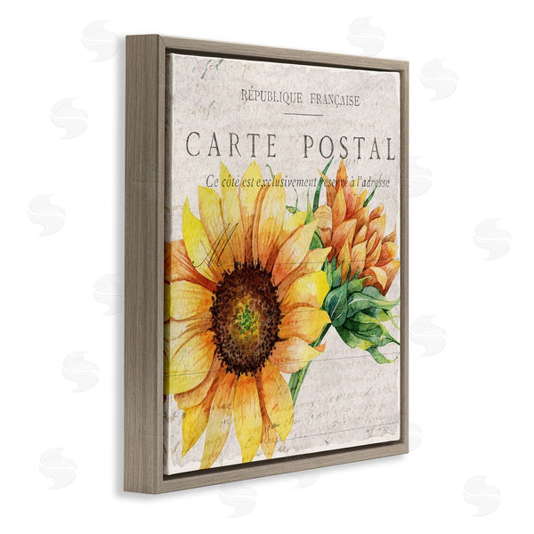Stupell Industries Kim Allen | Vintage French Sunflower Postcard