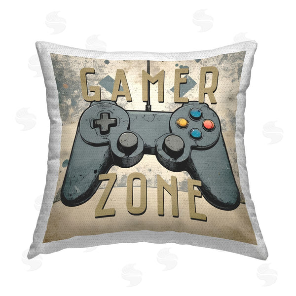 Stupell Industries Kim Allen | Vintage Gamer Zone Printed Throw Pillow
