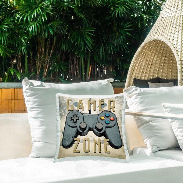 Stupell Industries Kim Allen | Vintage Gamer Zone Printed Throw Pillow