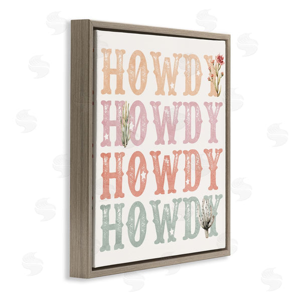 Stupell Industries Kim Allen | Vintage Howdy Rainbow Text Wall Art