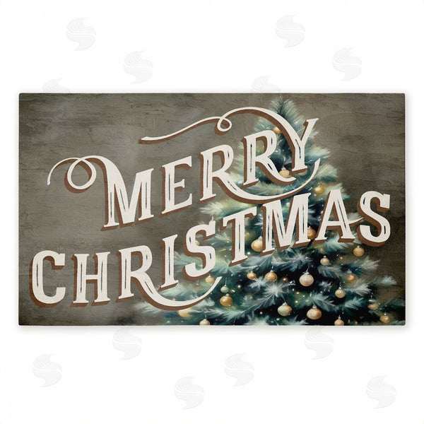 stupell industries Kim Allen | Vintage Merry Christmas Greeting Non-Woven Door Mat