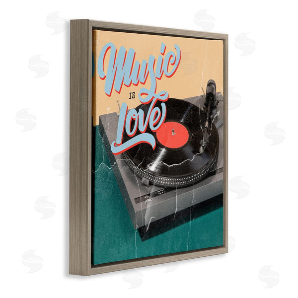 Stupell Industries Kim Allen | Vintage Music Is Love Turntable Wall Art