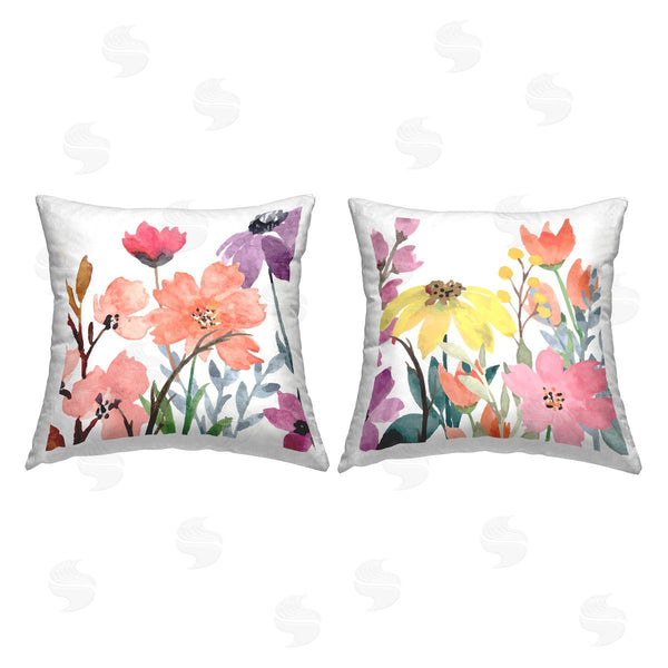 stupell industries Kim Allen | Vivid Spring Wildflowers Printed Throw Pillow Set