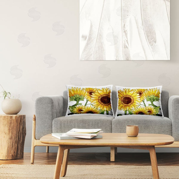Stupell Industries Kim Allen | Warm Blossoms Yellow Sunflowers Printed Throw Pillow Set