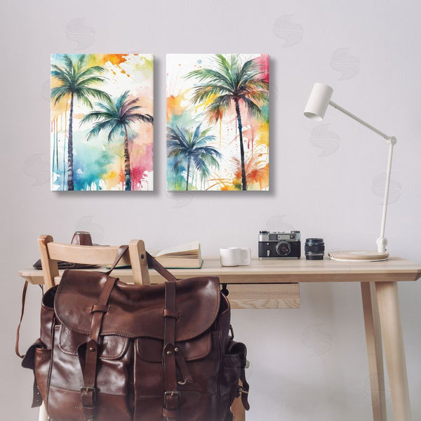 Stupell Industries Kim Allen | Watercolor Splash Towering Palms Wall Art