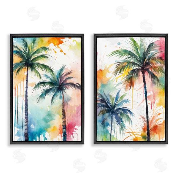 Stupell Industries Kim Allen | Watercolor Splash Towering Palms Wall Art