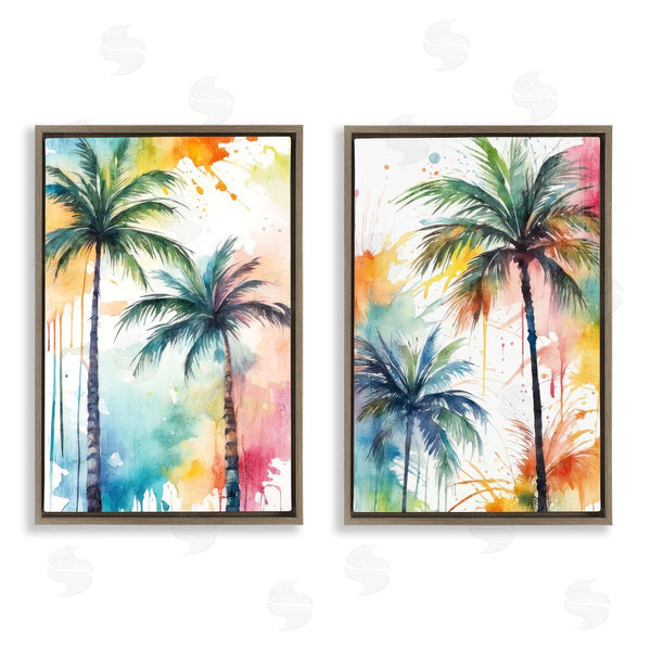 Stupell Industries Kim Allen | Watercolor Splash Towering Palms Wall Art