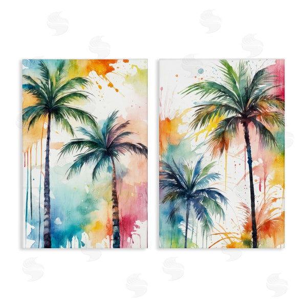 stupell industries Kim Allen | Watercolor Splash Towering Palms Wall Art