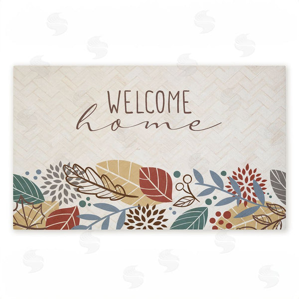 stupell industries Kim Allen | Welcome Home with Leaves Non-Woven Door Mat