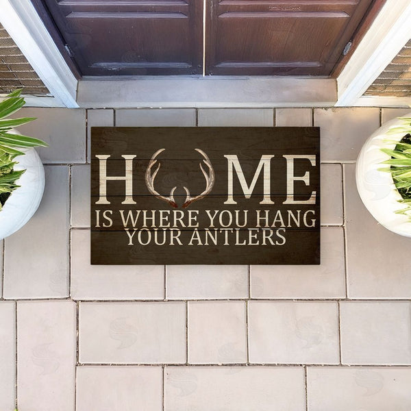 Stupell Industries Kim Allen | Where You Hang Your Antlers Non-Woven Door Mat